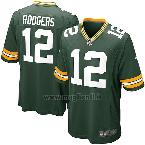Maglia NFL Game Bambino Green Bay Packers Rodgers Verde Militar2
